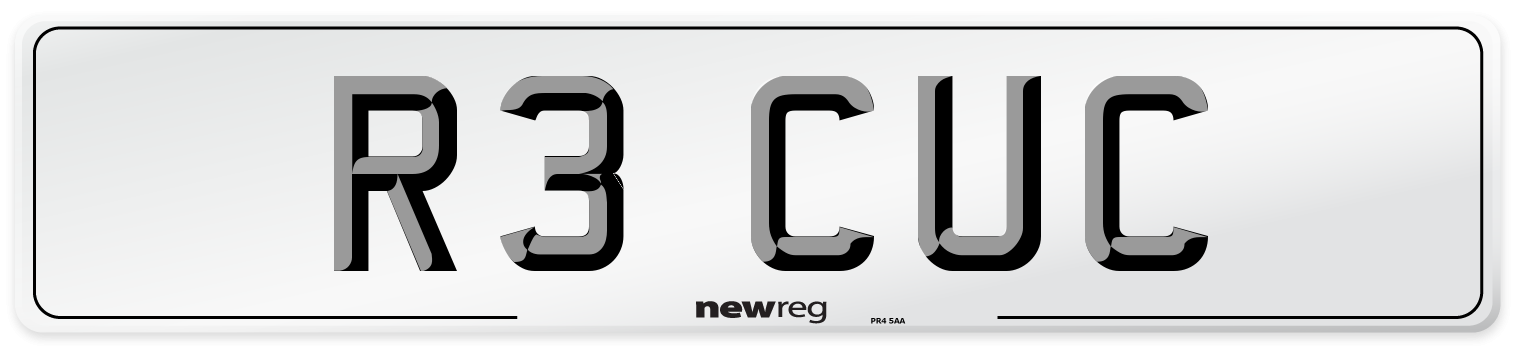 R3 CUC Number Plate from New Reg